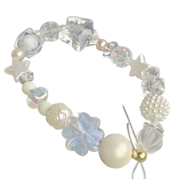 Star Disco Bezel Flower Clover Ball Bracelet - Picture 2 of 4